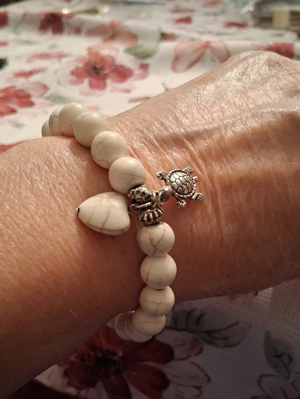 Silver Sea Turtle 8MM Gemstone Healing Chakra Bracelet